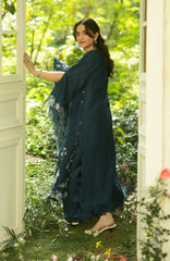 Luxury Lawn VoII By Elaf Unstitched Lawn Embroidered 3 Piece Suit - ELFLXL-3B- Emarald Fern - Summer Collection