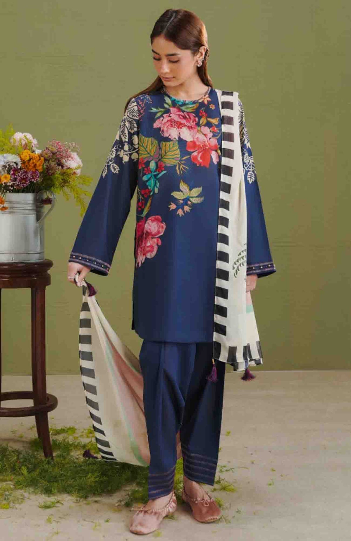 Coco  Prints Drop-One By Zara Shahjahan Unstitched Lawn Printed 3 Piece Suit - CCA1ZSLP-3B- Vera   - Summer Collection