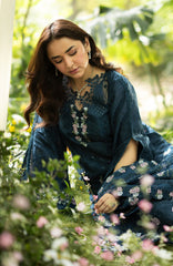 Luxury Lawn VoII By Elaf Unstitched Lawn Embroidered 3 Piece Suit - ELFLXL-3B- Emarald Fern - Summer Collection