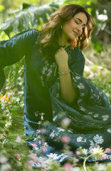Luxury Lawn VoII By Elaf Unstitched Lawn Embroidered 3 Piece Suit - ELFLXL-3B- Emarald Fern - Summer Collection
