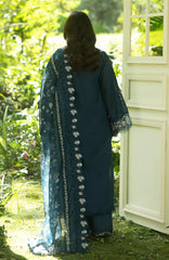 Luxury Lawn VoII By Elaf Unstitched Lawn Embroidered 3 Piece Suit - ELFLXL-3B- Emarald Fern - Summer Collection