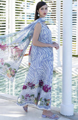 Santorini by Elaf Unstitched Lawn Printed 3 Piece Unstitched Suit - ELFSAN3B-Seira- Summer Collection