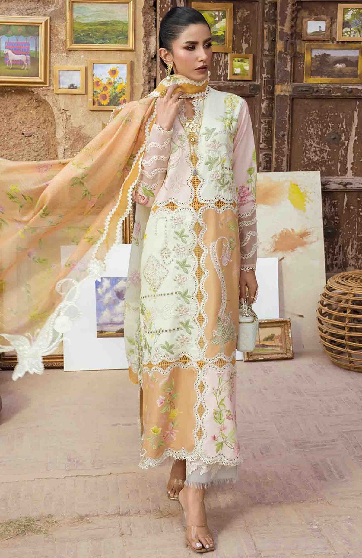 Bloom  By Saira Shakira Unstitched Lawn Embroidered 3 Piece Suits- SRSKBLM-3B- Lana- Summer Collection