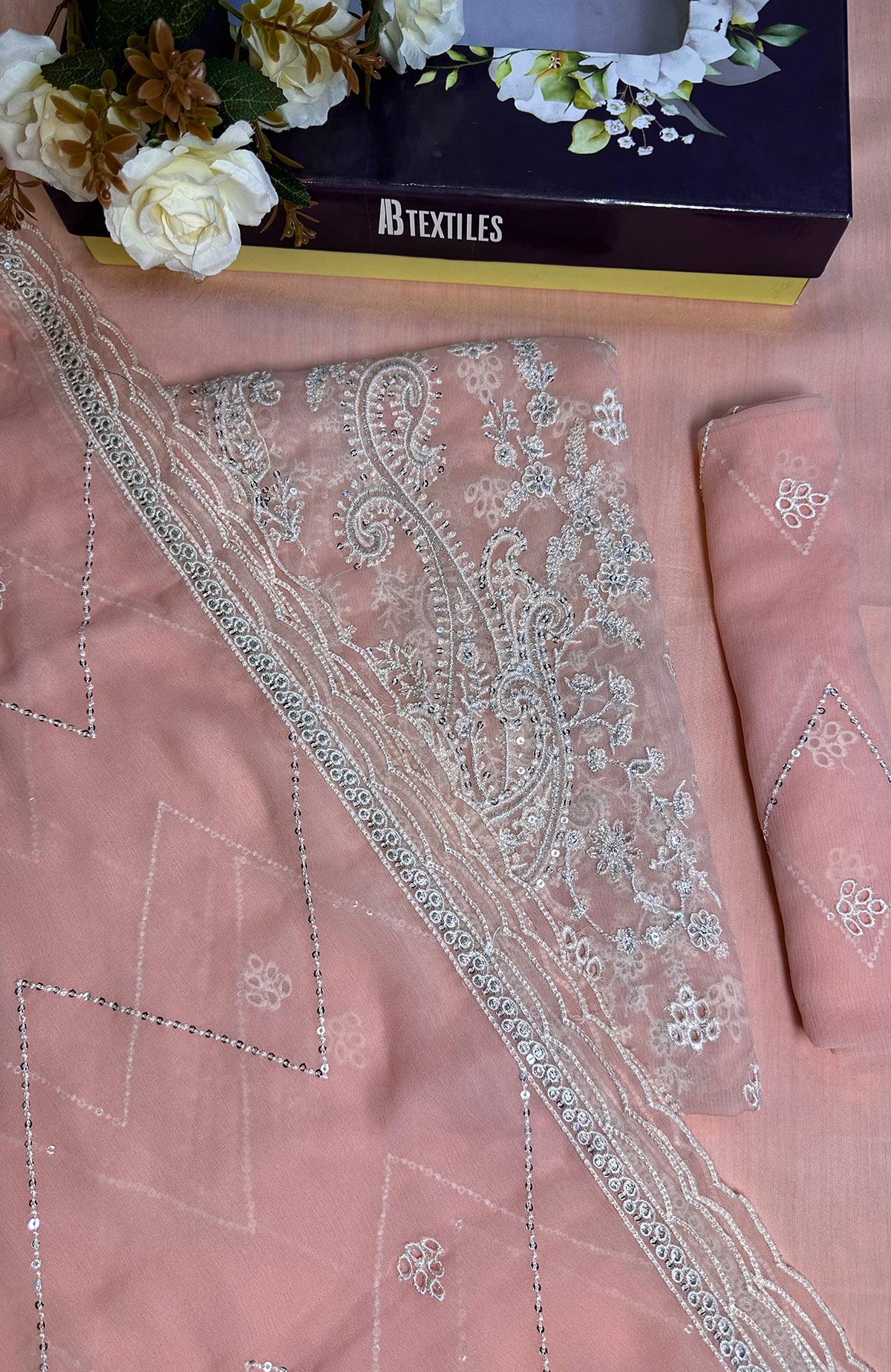 Meerub Exclusive V5 By AB Textiles Unstitched Embroidered Chiffion  3 Piece - ABMRBEV5-03 Fomal Collection