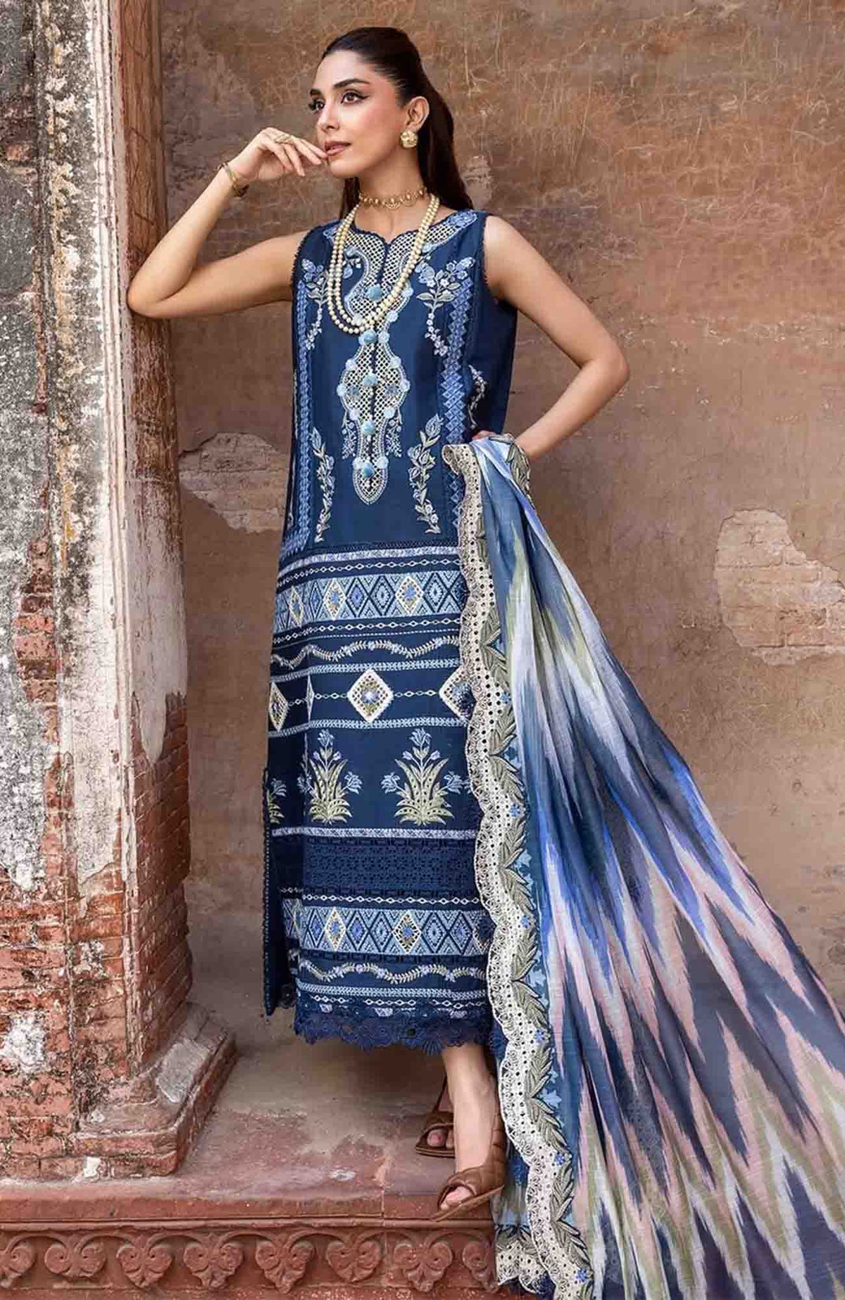 Breeze by  Saira Shakira Unstitched Lawn Embroidered 3 Piece Suits -SRSKBLXL-8B- Runa- Summer Collection
