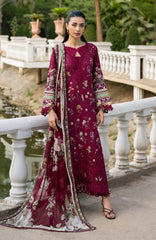 Signature Vol- II By Elaf Unstitched Lawn Embroidered 3 Piece Suit - ELFSGNV2-2A- Nora - Summer Collection