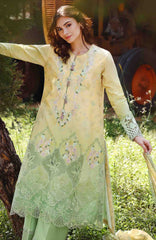 Solace Ombre Chikankari By Mushq Unstitched Lawn Embroidered 3 Piece Suit - MQHMSOCK- Quiet Bloom- Summer Collection