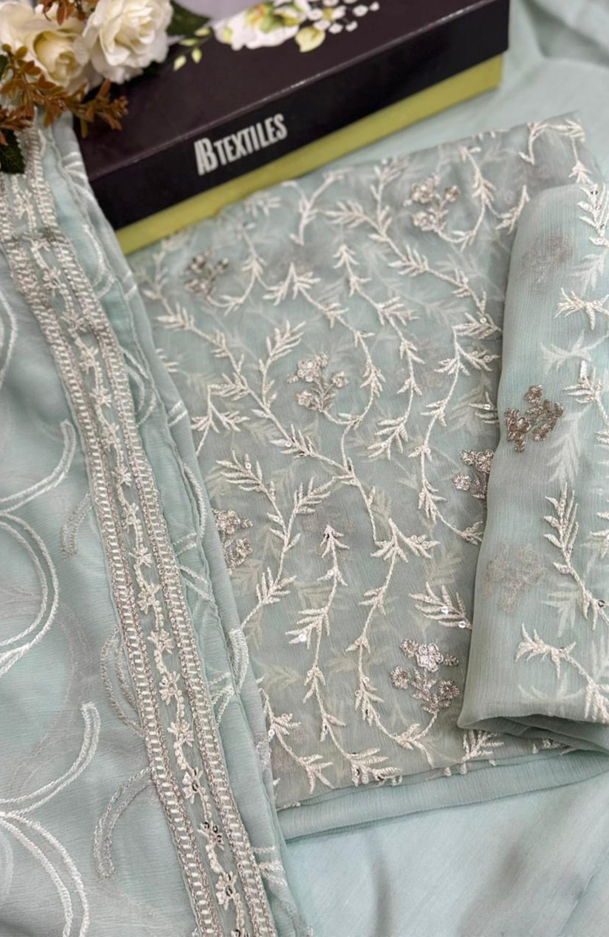 Meerub Exclusive V6 By AB Textiles Unstitched Embroidered Chiffion 3 Piece - ABMRBEV6-03 Fomal Collection