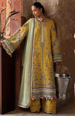 Zan By Hussain Rehar Unstitched Lawn Embroidered 3 Piece Suit -HRZANLXL-06- Sari- Summer Collection