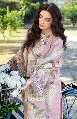 Luxury By Elaf Unstitched Lawn Embroidered 3 Piece Suit - ELFLXL-1A- Maison Pink - Summer Collection