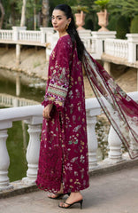 Signature Vol- II By Elaf Unstitched Lawn Embroidered 3 Piece Suit - ELFSGNV2-2A- Nora - Summer Collection
