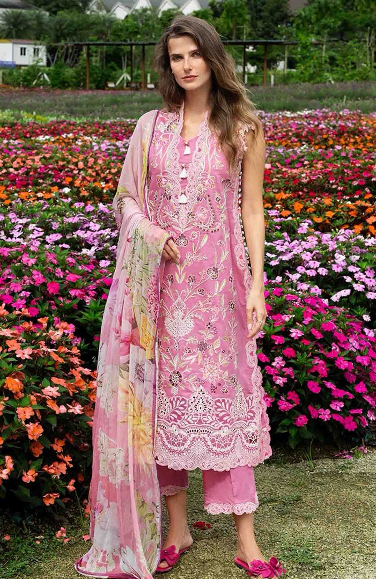 The Secret Garden - Hemline By Mushq Unstitched Lawn  Embroidered 3 Piece Suit MQHMSGL - 05-Whimsical Scent -  Summer Collection
