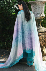 Qline by Qalamkar  Unstitched Lawn Embroidered 3 Piece Suit - QLMQDL-3- Sapphire -  Summer Collection