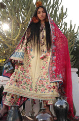 Kala Bagh By Hussain Rehar Unstitched Luxury Lawn Embroidered 3 Piece Suit - HRKBLXL-03- Zubdah- Summer Collection