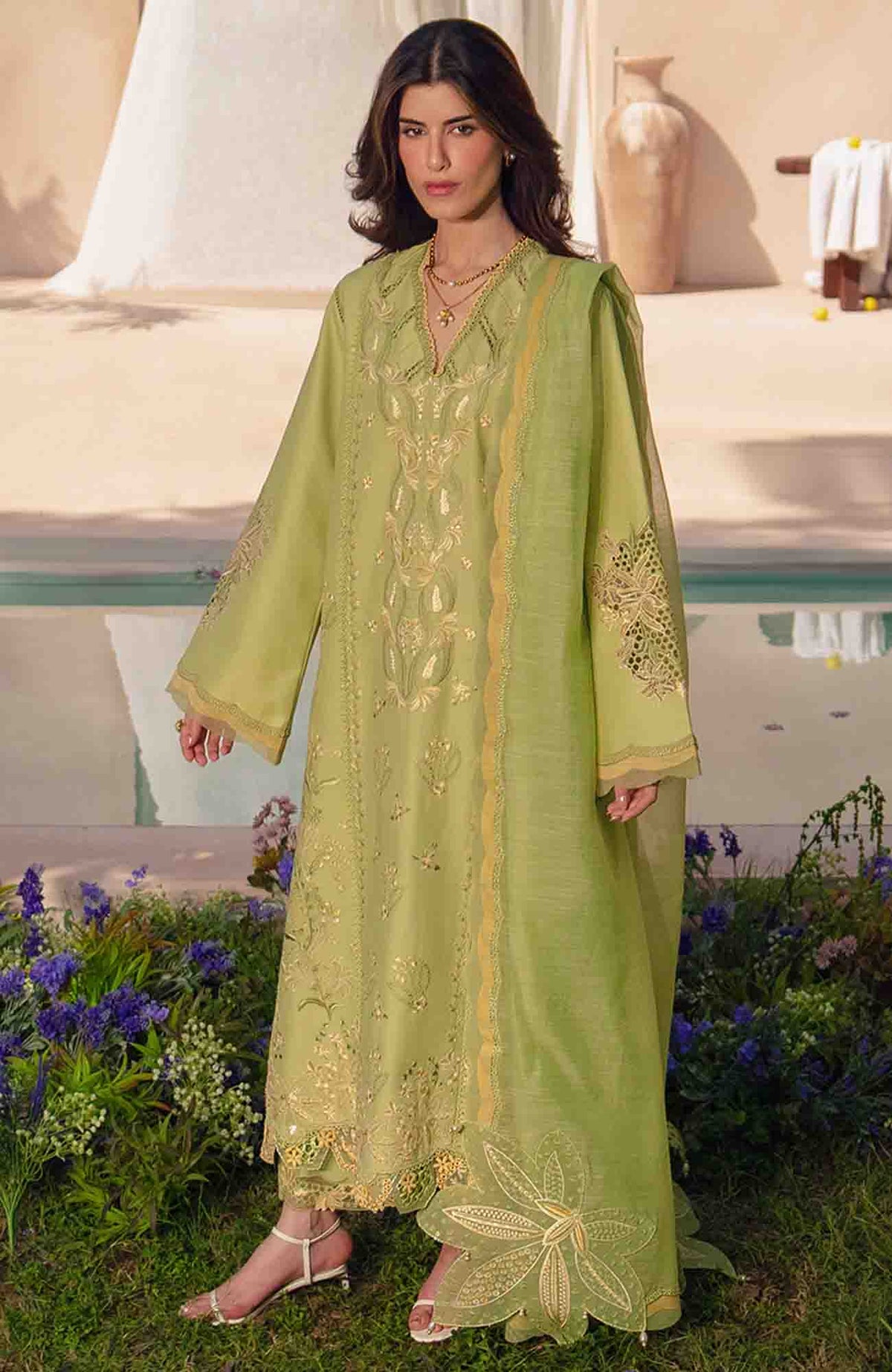 Luxury Eid By Rang Rasiya Unstitched Lawn Embroidered 3 Piece Suit  - RRLELXL-14-Nadine - Summer Collection