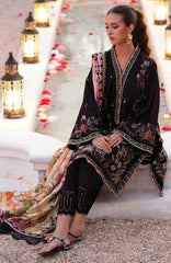 Luxury Lawn By Farah Talib Aziz Unstitched Lawn Embroidered 3 Piece Suit - FTALXL-03- Blanca Black - Summer Collection