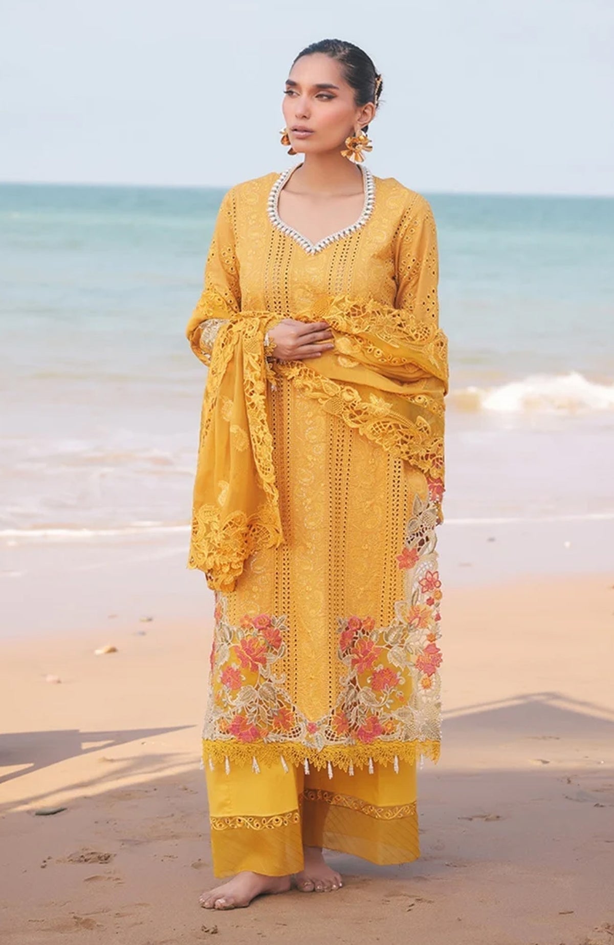 Hania Luxury Lawn'25 By Imrozia Embroidered Suit Unstitched 3 Piece -IMSHN25L78A-  Summer Collection
