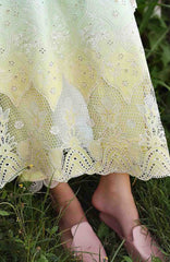 Solace Ombre Chikankari By Mushq Unstitched Lawn Embroidered 3 Piece Suit - MQHMSOCK- Quiet Bloom- Summer Collection