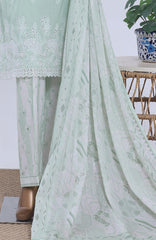 Chikankari BY HZ Textiles  Ready to wear Embroidered 3 Piece Suit -HZCHKEMB -04- Soft Mint-  Summer Collection
