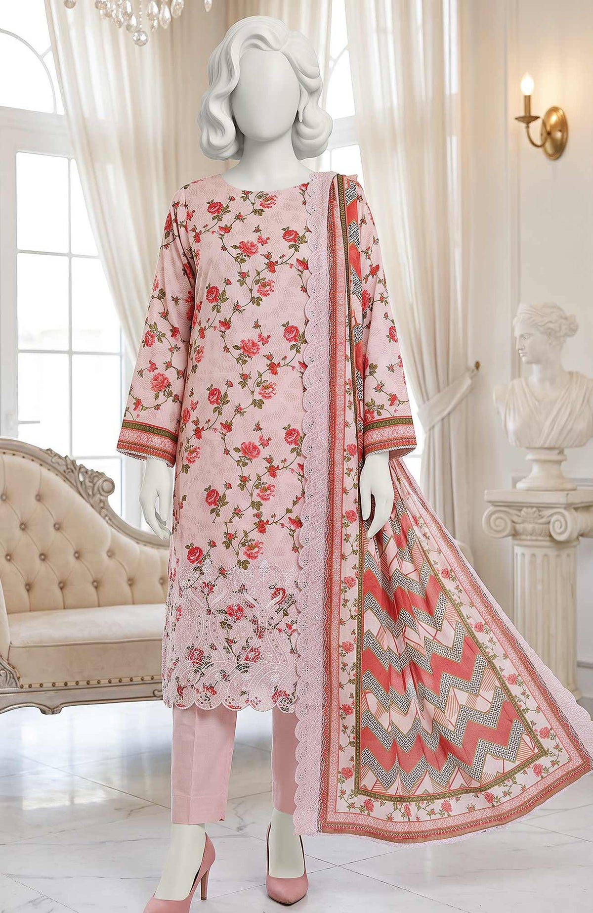LUCHI  By Justuju Unstitched Embroidered Cambric 3 Piece Suit - JTJLCHI-04- Winter Collection