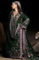 Kot Radha Kishan - Into The South By Hussain Rehar Unstitched Karandi  3 Piece Suit- HRKRKRDW- Celadon - Winter Collection