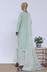 Chikankari BY HZ Textiles  Ready to wear Embroidered 3 Piece Suit -HZCHKEMB -04- Soft Mint-  Summer Collection