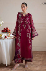 Amaya by Nureh Unstitched Embroidred Chiffon 3 Piece Suits  - NRAMYF-40- Formal Collection