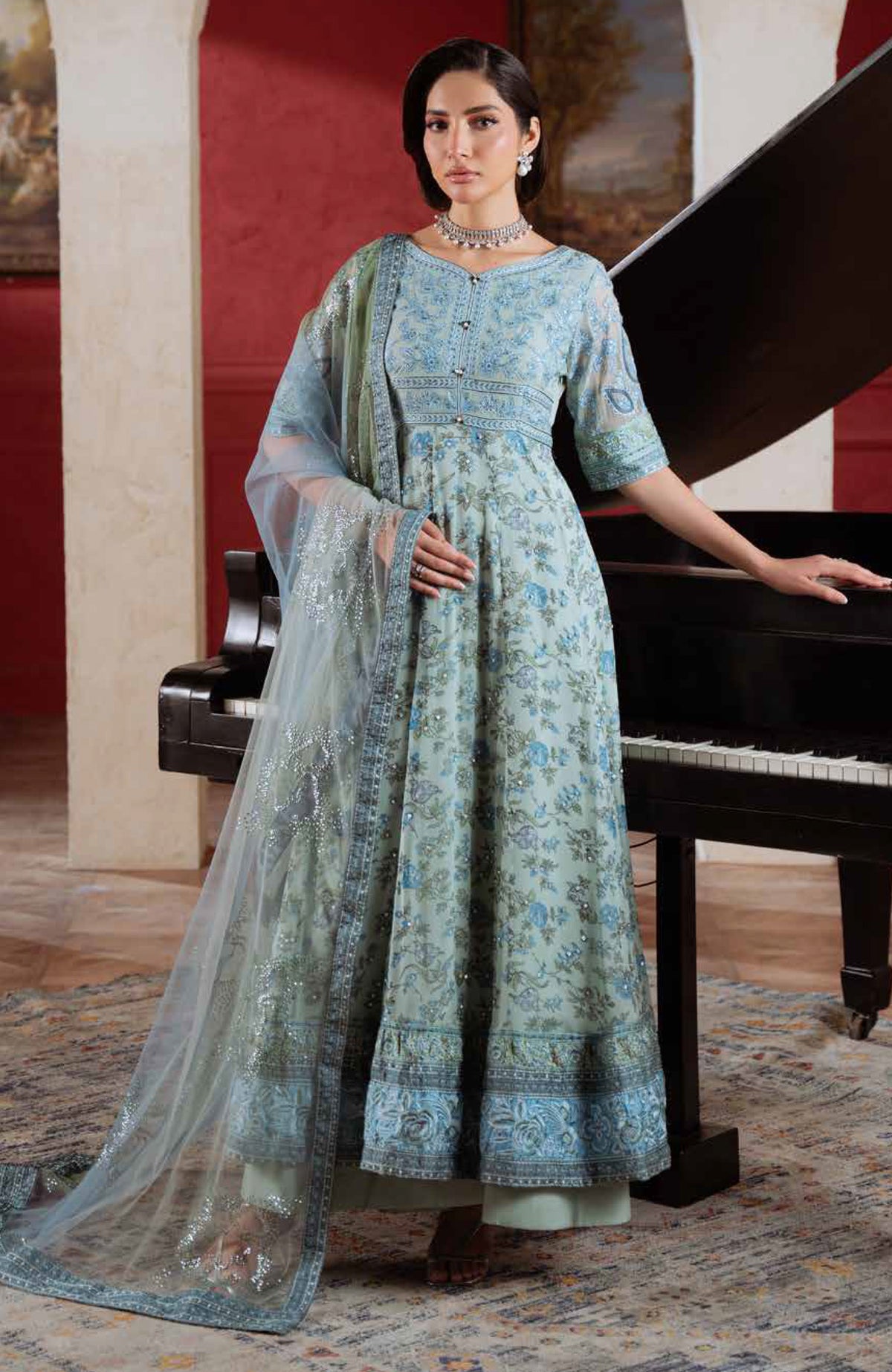 Amaya by Nureh Unstitched Embroidred Chiffon 3 Piece Suits  - NRAMYF-41- Formal Collection