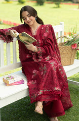 Luxury Lawn VoII By Elaf Unstitched Lawn Embroidered 3 Piece Suit - ELFLXL-4A- Falling Petals - Summer Collection