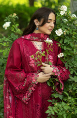 Luxury Lawn VoII By Elaf Unstitched Lawn Embroidered 3 Piece Suit - ELFLXL-4A- Falling Petals - Summer Collection