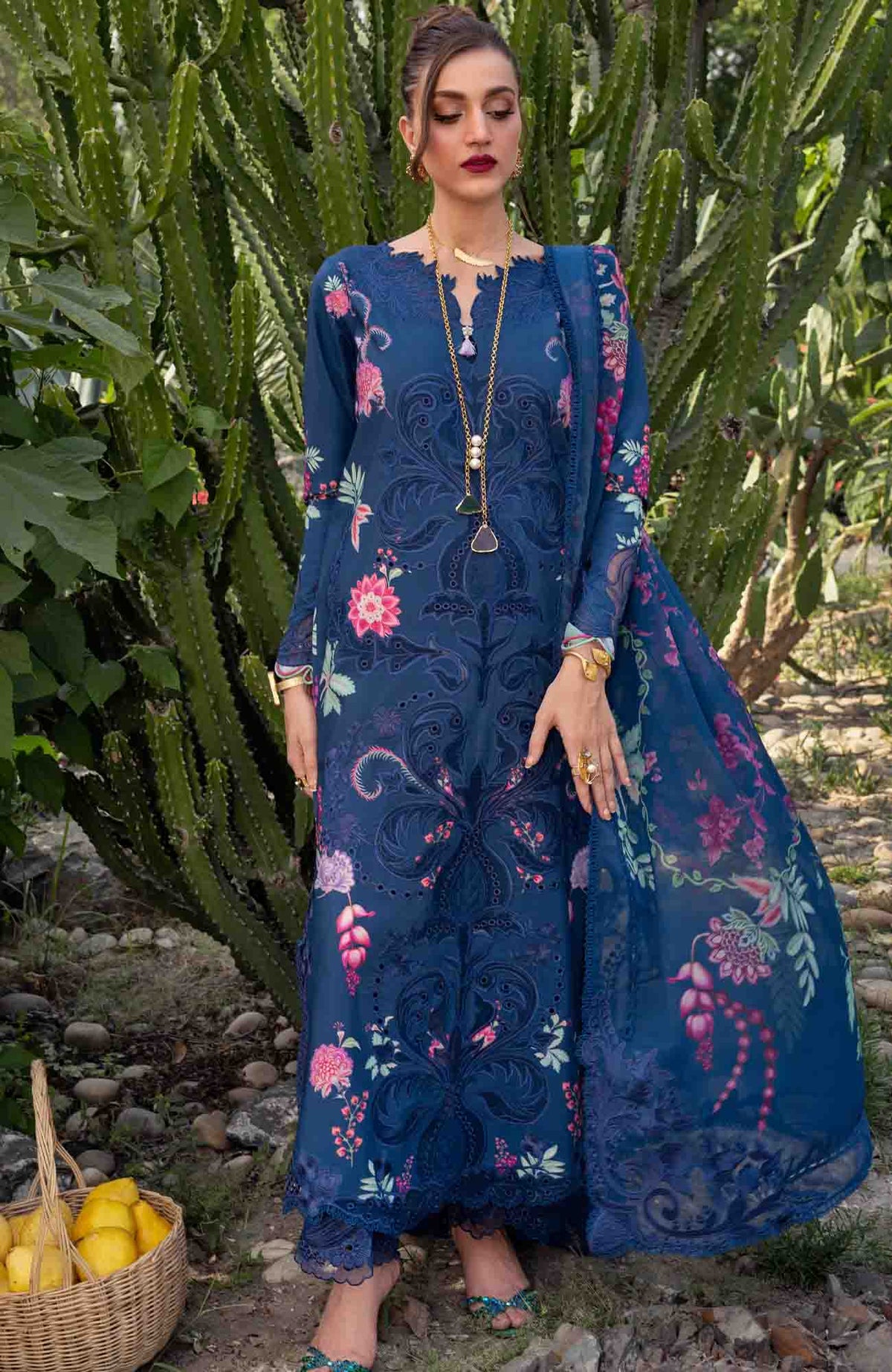 Bloom  By Saira Shakira Unstitched Lawn Embroidered 3 Piece Suits- SRSKBLM-4A- Zelie- Summer Collection