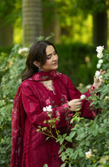 Luxury Lawn VoII By Elaf Unstitched Lawn Embroidered 3 Piece Suit - ELFLXL-4A- Falling Petals - Summer Collection