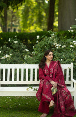 Luxury Lawn VoII By Elaf Unstitched Lawn Embroidered 3 Piece Suit - ELFLXL-4A- Falling Petals - Summer Collection
