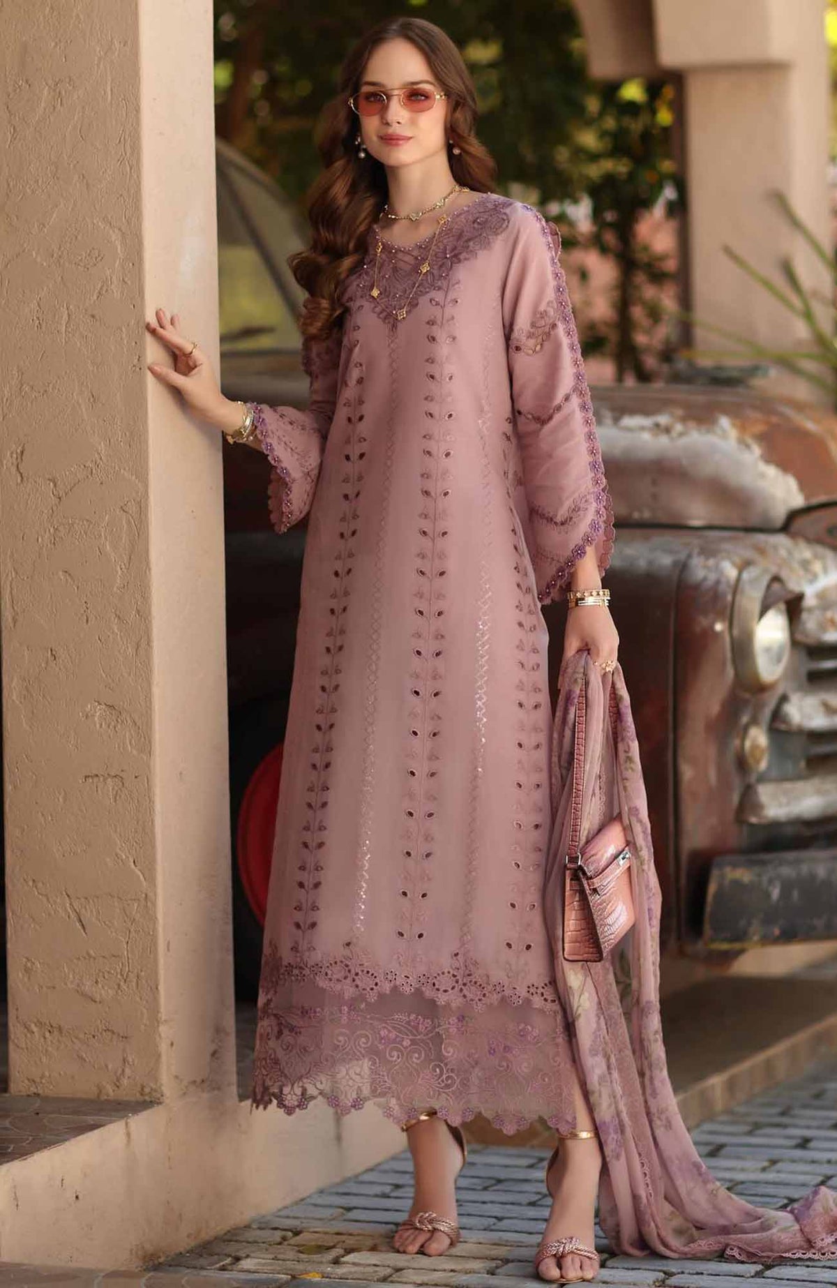 Noor Chikankari By Saadia Asad Unstitched Lawn Embroidered 3 Piece Suit - NSACKL-4B -  Summer Collection