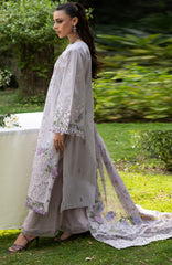 Luxury Lawn VoII By Elaf Unstitched Lawn Embroidered 3 Piece Suit - ELFLXL-4B- Pure Pulm - Summer Collection