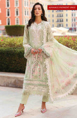 Luxury Lawn By Maria B Unstitched Lawn Embroidered 3 Piece Suit - MBLXL-11A- Summer Collection