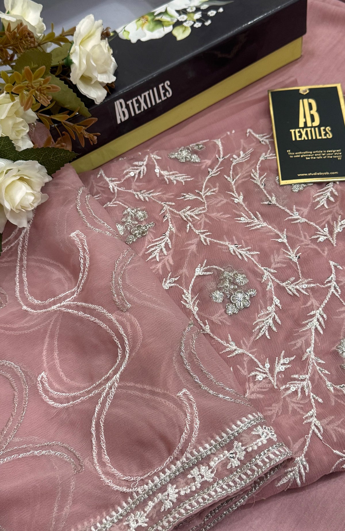 Meerub Exclusive V6 By AB Textiles Unstitched Embroidered Chiffion 3 Piece - ABMRBEV6-04 Fomal Collection