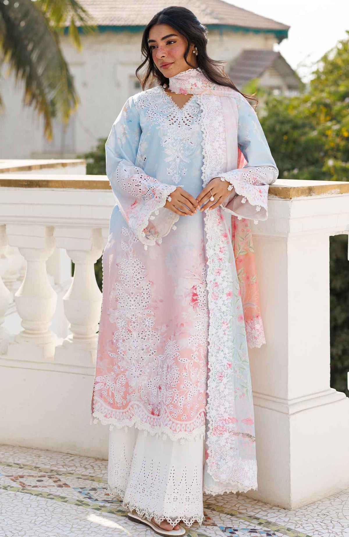Summer Together  by Afrozeh Unstitched Lawn Embroidered 3 Piece Suit - AFRSTGL-06- Liloura - Summer Collection