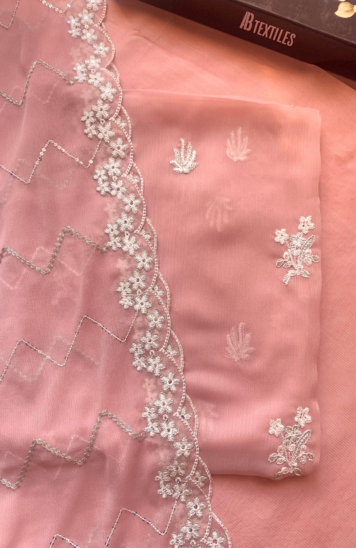 Meerub Premium V1 By AB Textiles Unstitched Embroidered Chiffion 3 Piece - ABMRBEV1-04- Fomal Collection