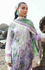 Nureh Gardenia Unstitched Lawn Embroidered 3 Piece Suit - NRGRDL2-04- Summer Collection