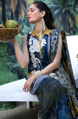 Luxury Lawn By Regalia Unstitched  Lawn Embroidered 3 Piece Suit  - RGLASIBLXL-04- Noor Pop- Summer Collection