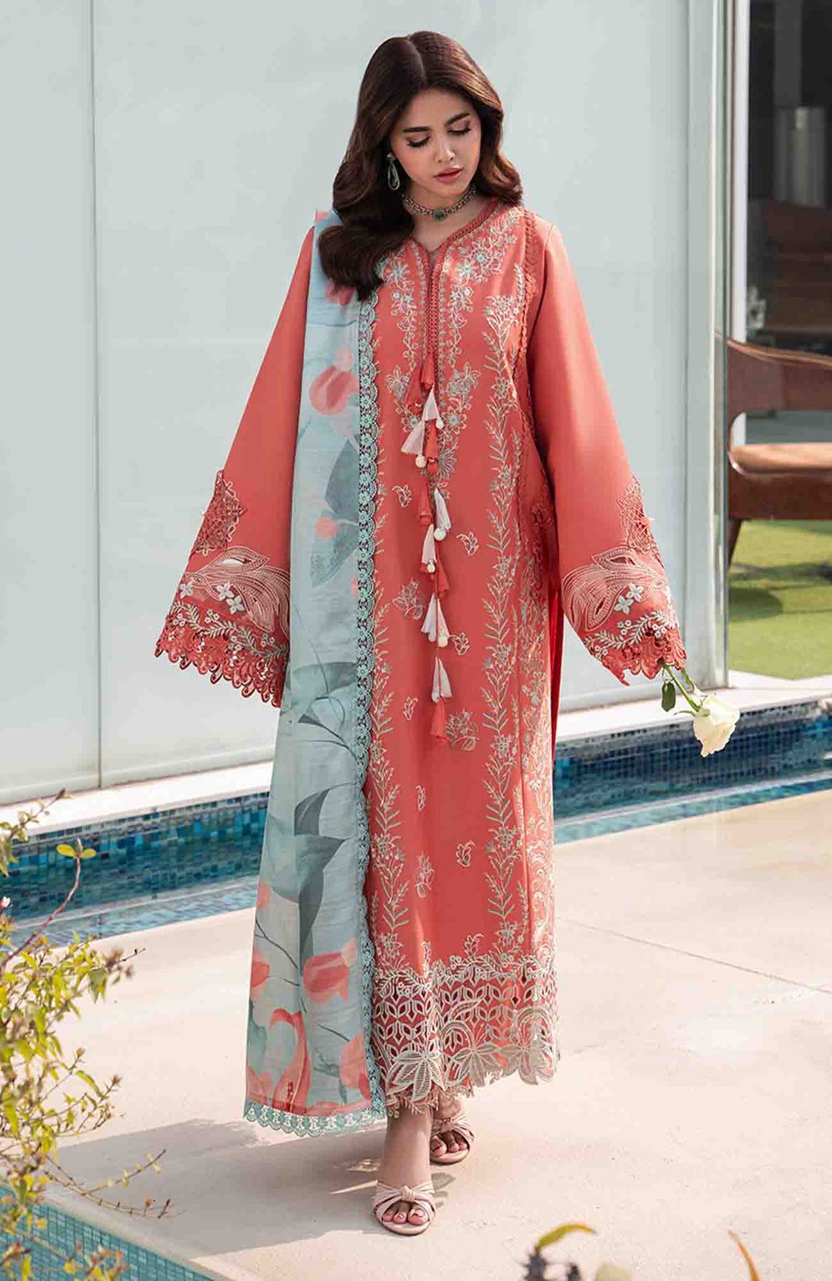 Carnation By Rang Rasiya  Unstitched  Lawn Embroidered 3 Piece Suit RRCRTL-04- Leeza- Summer Collection