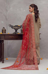 Zurr Signature by AB Textile Ready To Wear Organza Embroidered 3 Piece Suit - ABZRSN-04 - Formal Collection