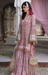 Festive by Hussain Rehar Unstitched Korean Raw Silk Embroidered 3 Piece Suit - HRFSTF4- Rukhsaar -   Festive Collection