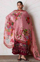Zan By Hussain Rehar Unstitched Lawn Embroidered 3 Piece Suit -HRZANLXL-02- Kestane- Summer Collection