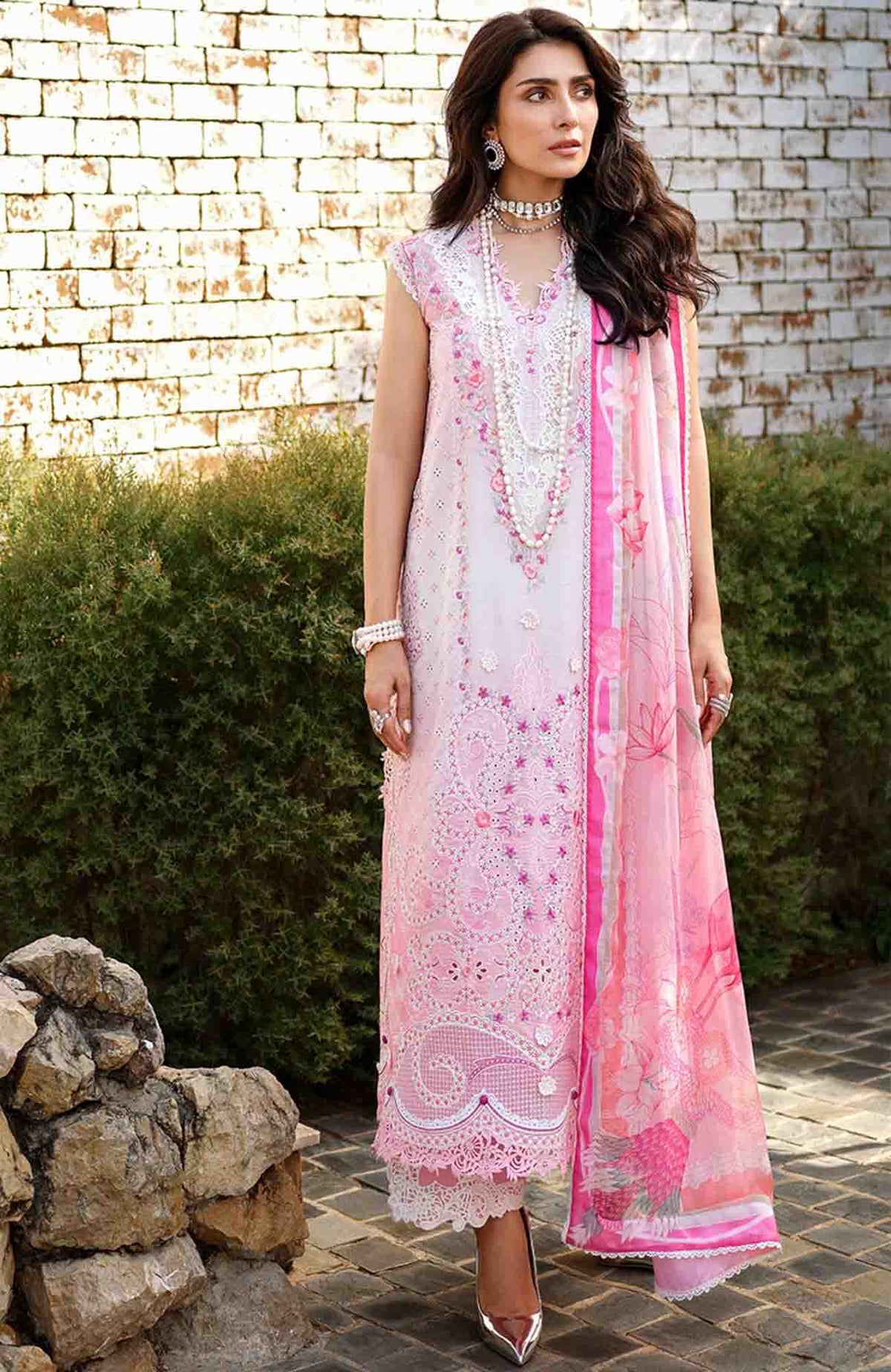 A Moi - Held By Love By Mushq Unstitched Luxury Lawn Embroidered 3 Piece Suit - MQHMAM-04- Silent Vows- Summer Collection