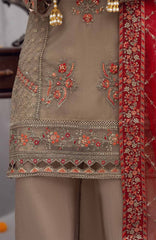 Zurr Signature by AB Textile Ready To Wear Organza Embroidered 3 Piece Suit - ABZRSN-04 - Formal Collection