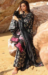 Summer Dream By Manara Unstitched Lawn Embroidered 3 Piece Suit - MNMSDRL-04- Black Pearl-Summer Collection