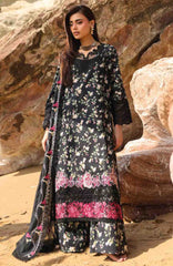 Summer Dream By Manara Unstitched Lawn Embroidered 3 Piece Suit - MNMSDRL-04- Black Pearl-Summer Collection
