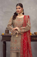 Zurr Signature by AB Textile Ready To Wear Organza Embroidered 3 Piece Suit - ABZRSN-04 - Formal Collection